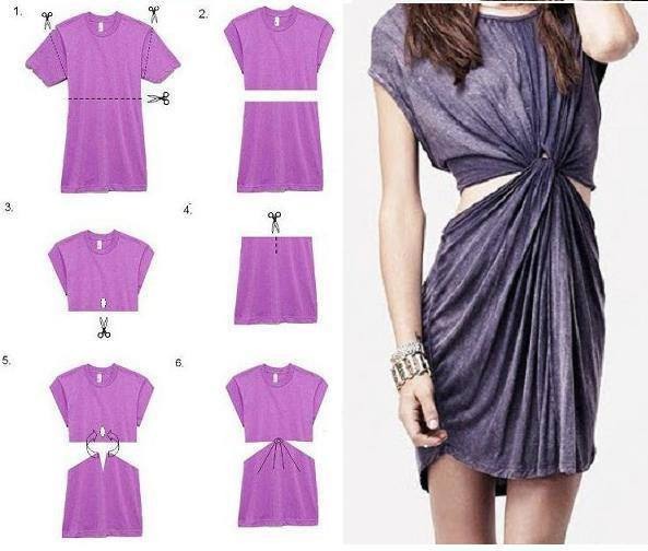 Diy Old Tshirt In Awesome Dress (must See) Like👍 Before Safe)