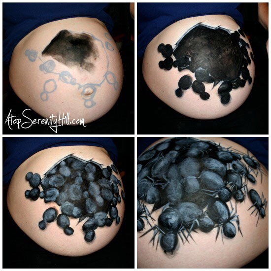 Face And Body Painting: Baby Bump. 