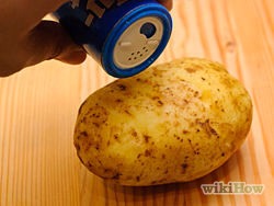 3) rub potatoes with salt