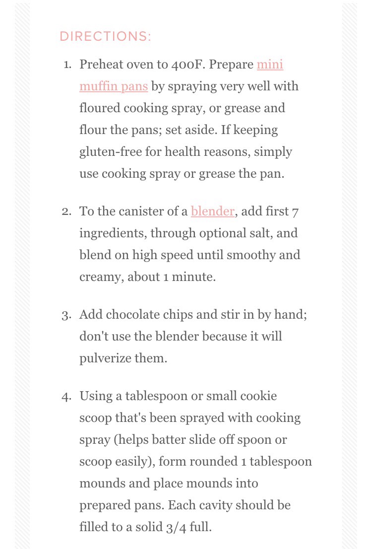 Mini Chocolate Chip Blender Muffins