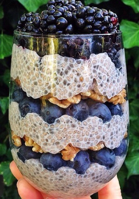 Turn your breakfast into art! Instead of topping your pudding with your favorite fruits and nuts, layer your ingredients to get a bit of everything in each delicious bite.