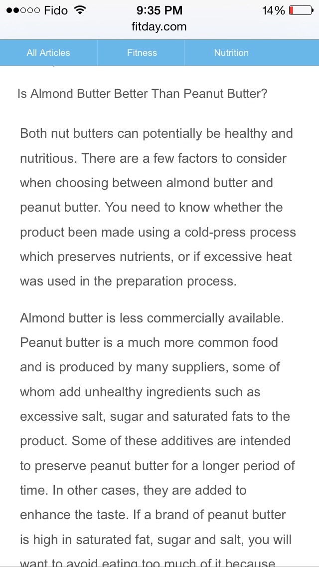 Almond Butter VS Peanut Butter
