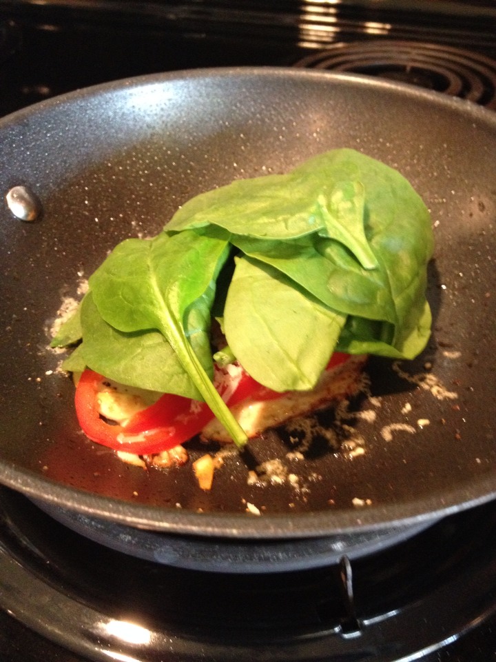 Then top it off with fresh baby spinach 