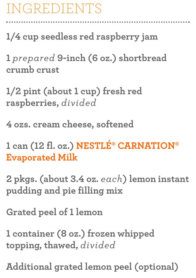 Creamy lemon raspberry pie