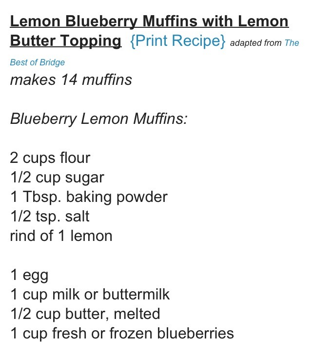 Diy: Lemon Blueberry Muffins W/ Lemon Butter Topping!! Yummy! 