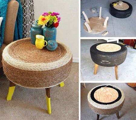DIY Tyre Table/ottoman