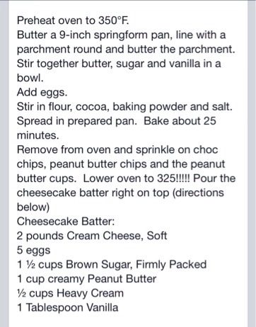 Reese's Peanut Butter Cheesecake On A Brownie Crust 