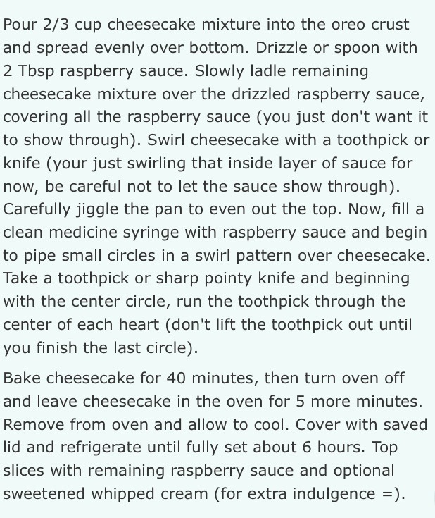 White Chocolate Raspberry Cheesecake. 