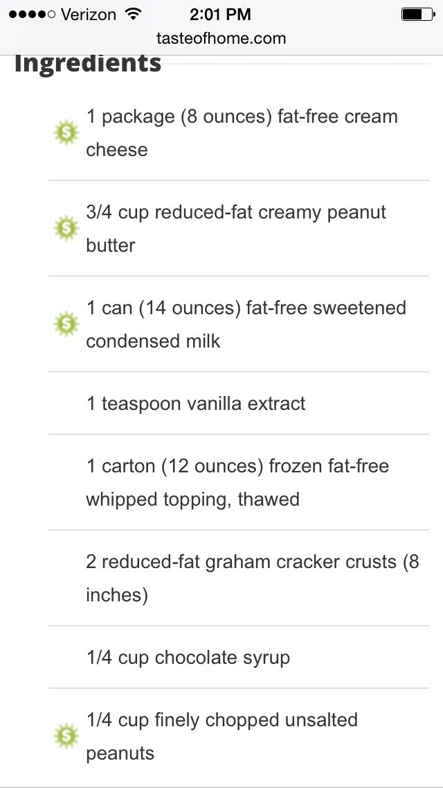 No Bake Peanut Butter Pie