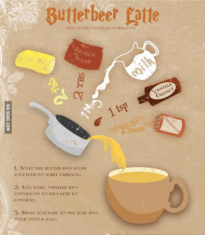 3. Butter beer Latte (Harry Potter Inspired)