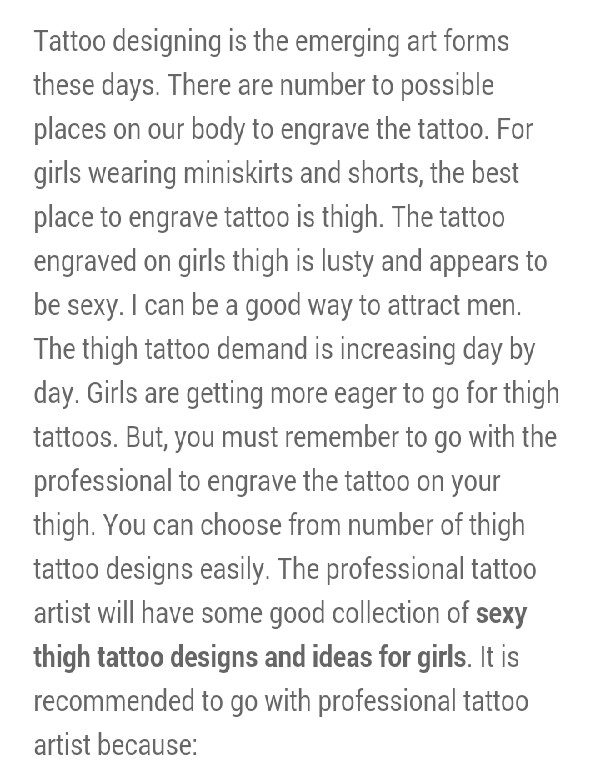 Sexy Thigh Tattoos And Designs For Women! 