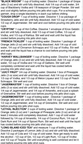 Every Kind Of Jello Shot Recipes!!