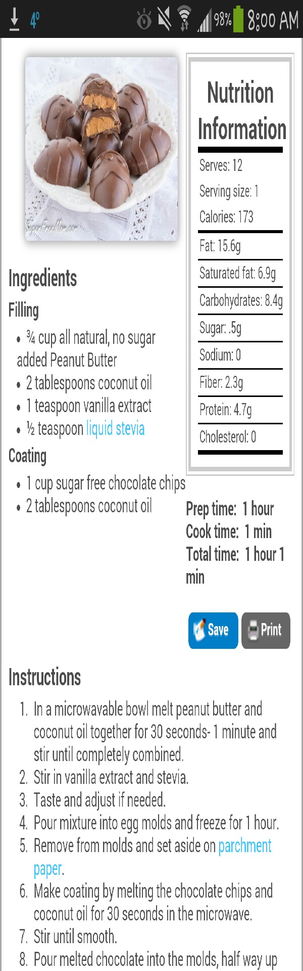 sugar free peanut butter eggs