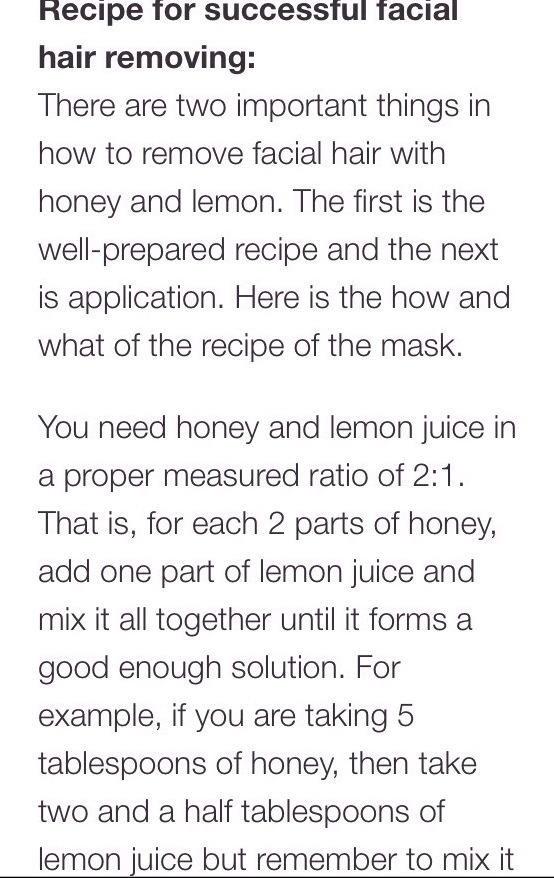 π Recipe For Facial Hair Removal!π