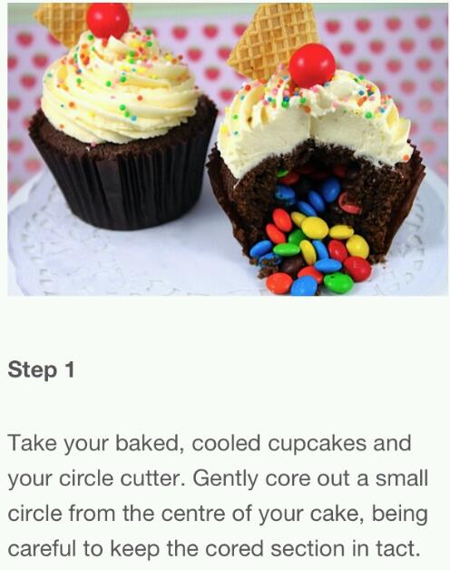 Cupcake mini m&m surprise
