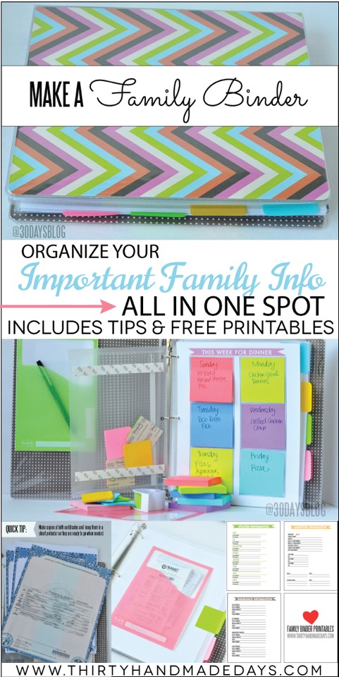 Great Idea For Organizing Everything Family Related, Babysitter Info, School Info, Bills, Etc...