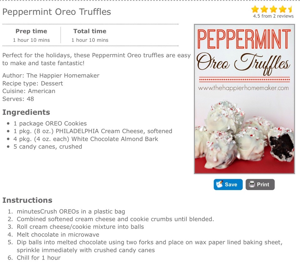 Peppermint Oreo Truffles 