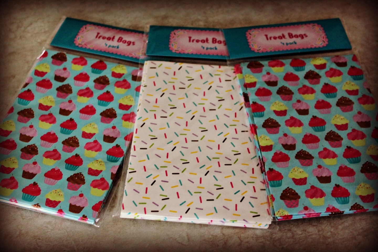 TREAT BAGS!! These are so easy to decorate if you don't have patterned treat bags. These Treat bags also are a good decoration.
