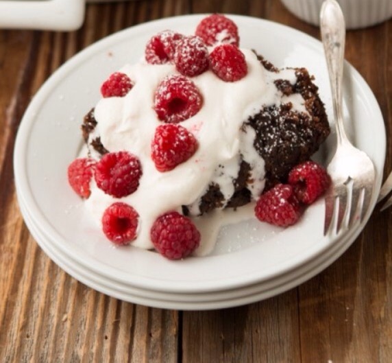 Chocolate oat hot fudge cake 