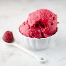 4 spoonfuls of raspberry sorbet
