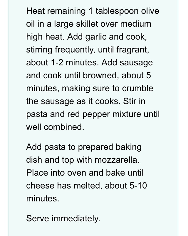Red Pepper Pasta Bake - Yummy!