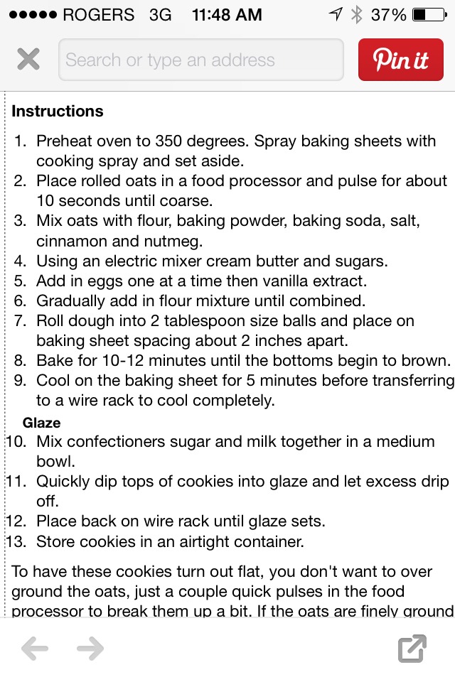 Iced Oatmeal Cookies