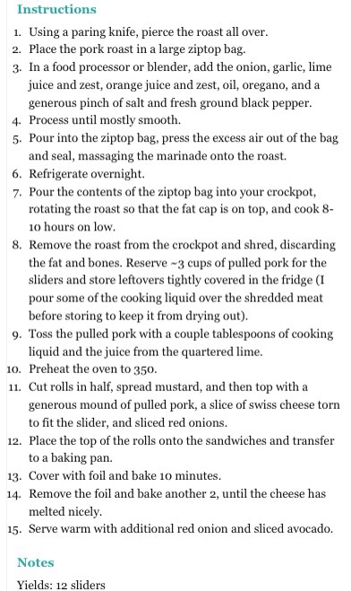 Crockpot Cuban Style Pulled Pork Sliders 