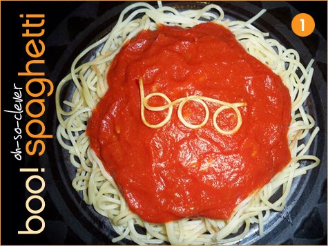 Boo! Scary spaghetti