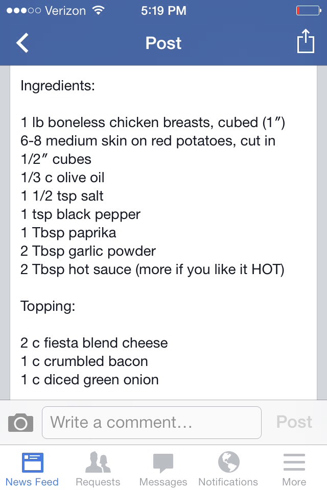 Loaded Chicken And Potatoes 
