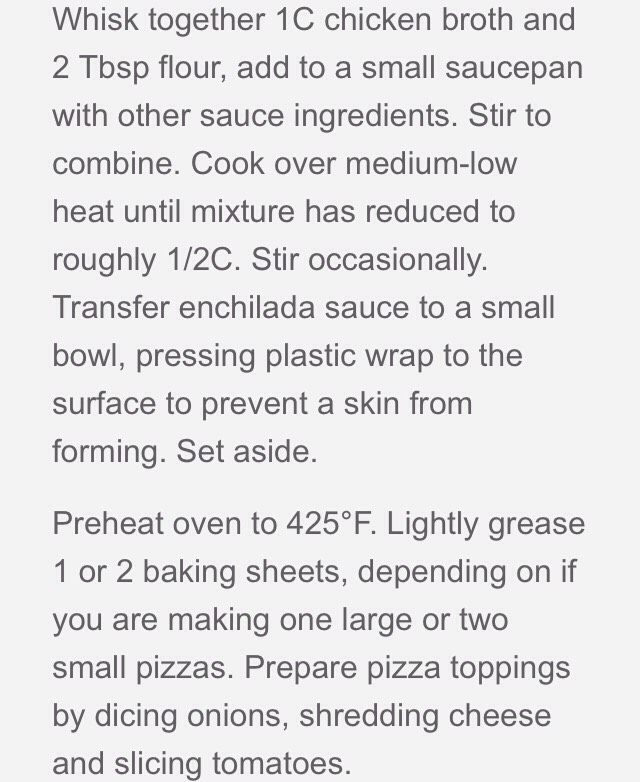 Chicken enchilada pizza 