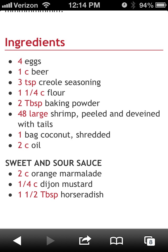 Coconut Beer Shrimp With Sweet and Tangy Sauce