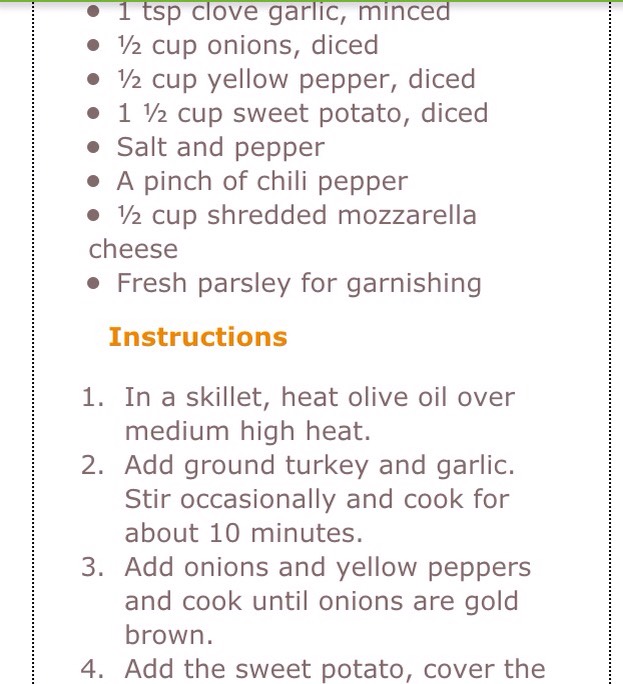 Ground Turkey & Sweet Potato Skillet  