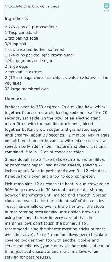 Chocolate Chip Cookie Smores 😍😍😍