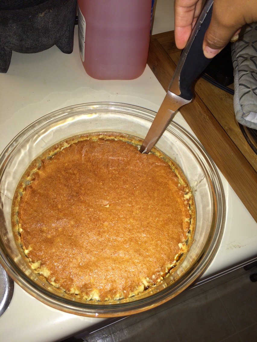 Go around the edges with a knife and let it cool off at room temperature then when its cool off completely put it in the fridge and leave it there for the night