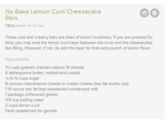 No Bake Lemon Curd Cheesecake Bars
