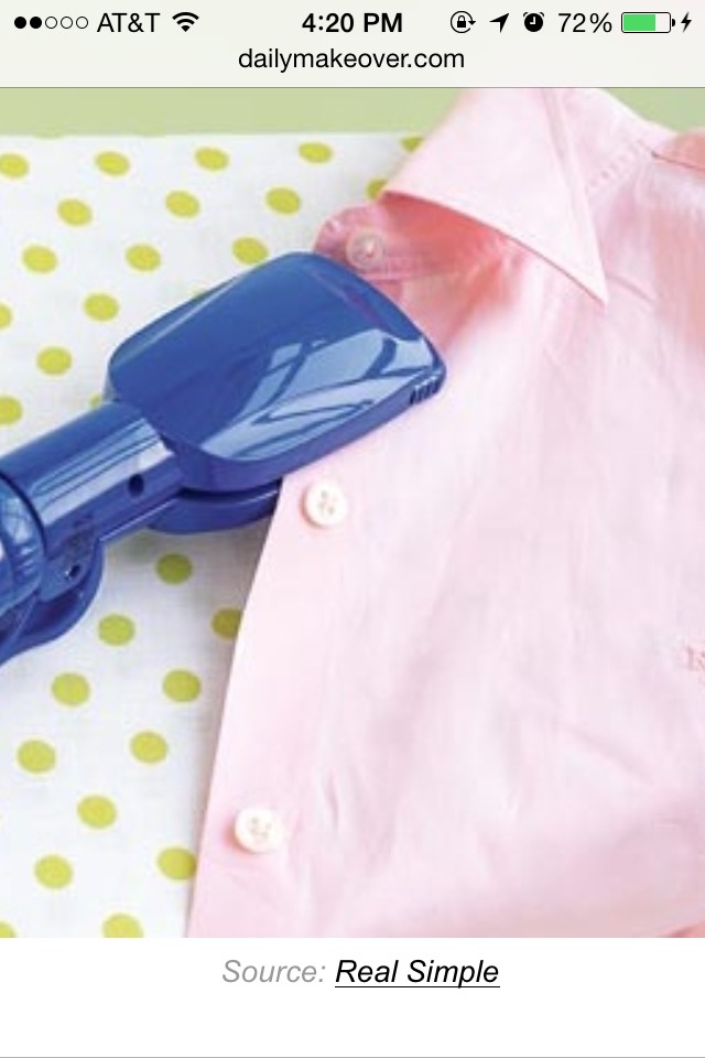 2. Use your straightening iron to press collars and shirt cuffs without having to drag out the ironing board.