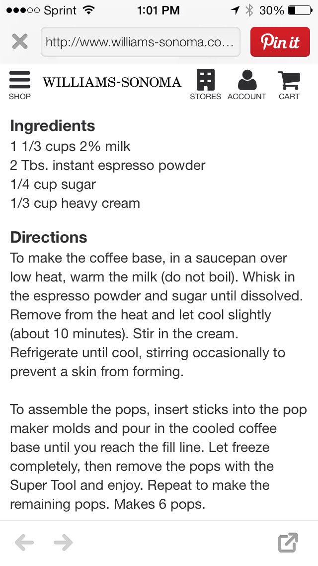 Coffee Buzz Zoku Pops