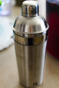 This it's necessary, but they do this in the store and it makes you feel fancy. If you don't have a shaker, you could use anything with a lid. You just want to be able to shake it up and make it a little foamy.