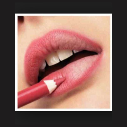 🌸 Redo the contour line of your lips (over they white line you just applied) with a lipliner that is the color of the lipstick you will be applying.