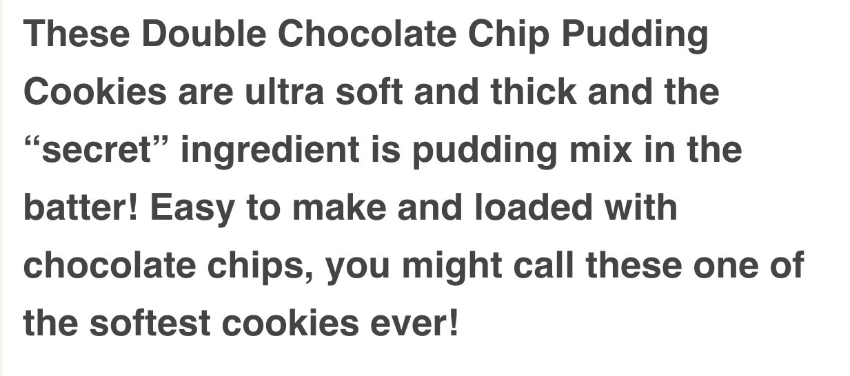 Double Chocolate Chip Pudding Cookies. 🍪
