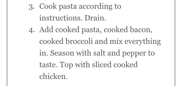 Creamy Bacon Broccoli Chicken Pasta