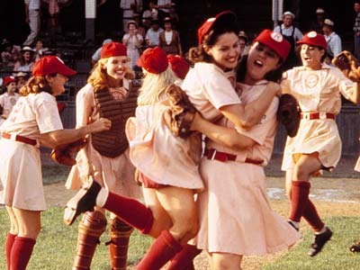 A League of Their Own: "All the Way Mae, Doris, Dottie Hinson, Betty Spaghetti, Marla Hooch are THE realest friendship."
PS: who doesn't love Tom Hanks?