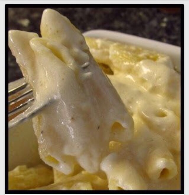 This is so easy to make! Use half & half, saves a few calories! 1 pkg pasta ( we like penne, instead of fettuccine) 1 stick of butter 1 clove of minced garlic 1 pint of heavy cream 1 cup of fresh parmesan cheese 2 tbsp of cream cheese 1/4 tsp salt 1/2 tsp white pepper...Enjoy! 