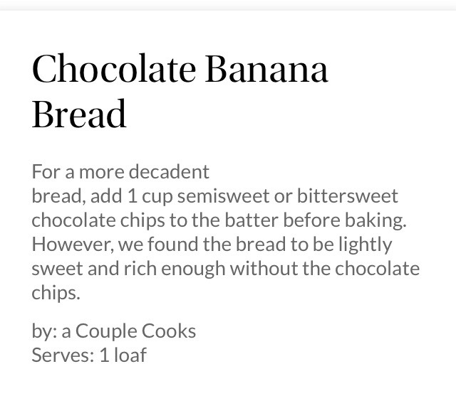 Chocolate Banana Bread