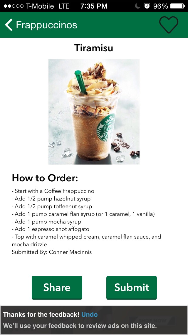 Cold  Secret Starbucks Drinks 