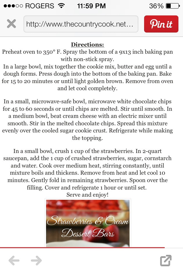 Strawberries And Cream Dessert Bars!