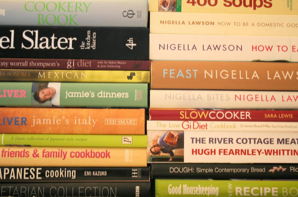 Put the cookbooks away. If you're following recipes this Thanksgiving, print them out and tape them to your cabinets. It'll free up the much-needed counter space that cookbooks or computers take up. We suggest filling that space with snacks for the cook: you. Happy Thanksgiving!