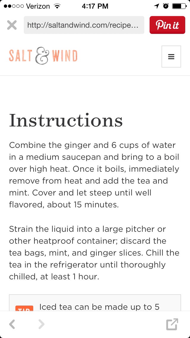 Ginger Mint Green Iced Tea (Vegan Friendly)