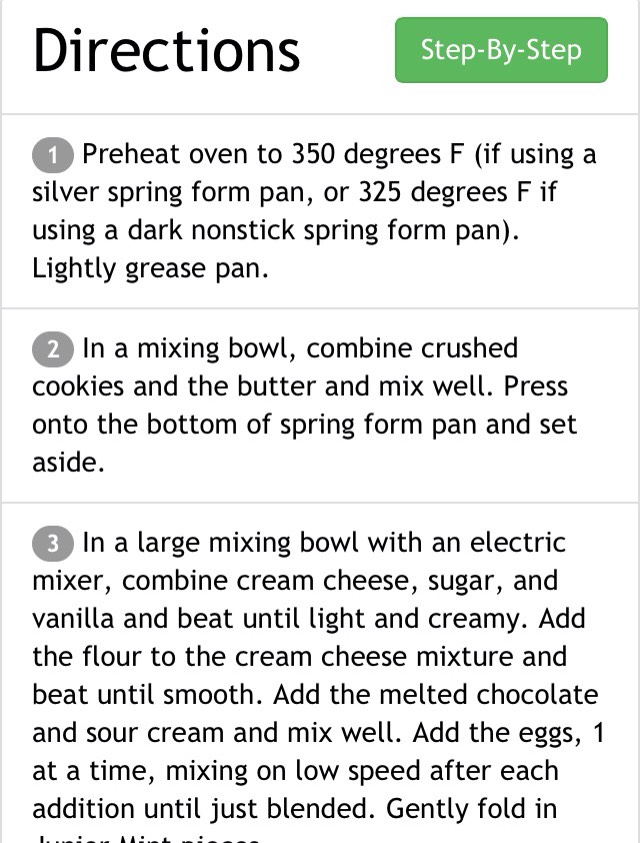 Junior Mint Cheesecake 