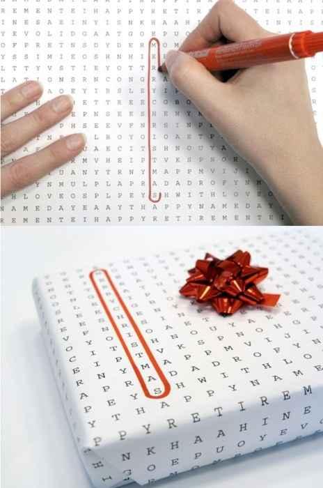 Word search wrapping paper